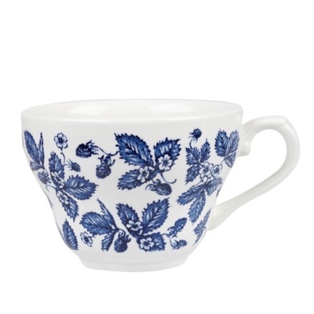 Churchill Tea Cup Blue Bramble Georgian Vintage Print Blue 7oz England EUC